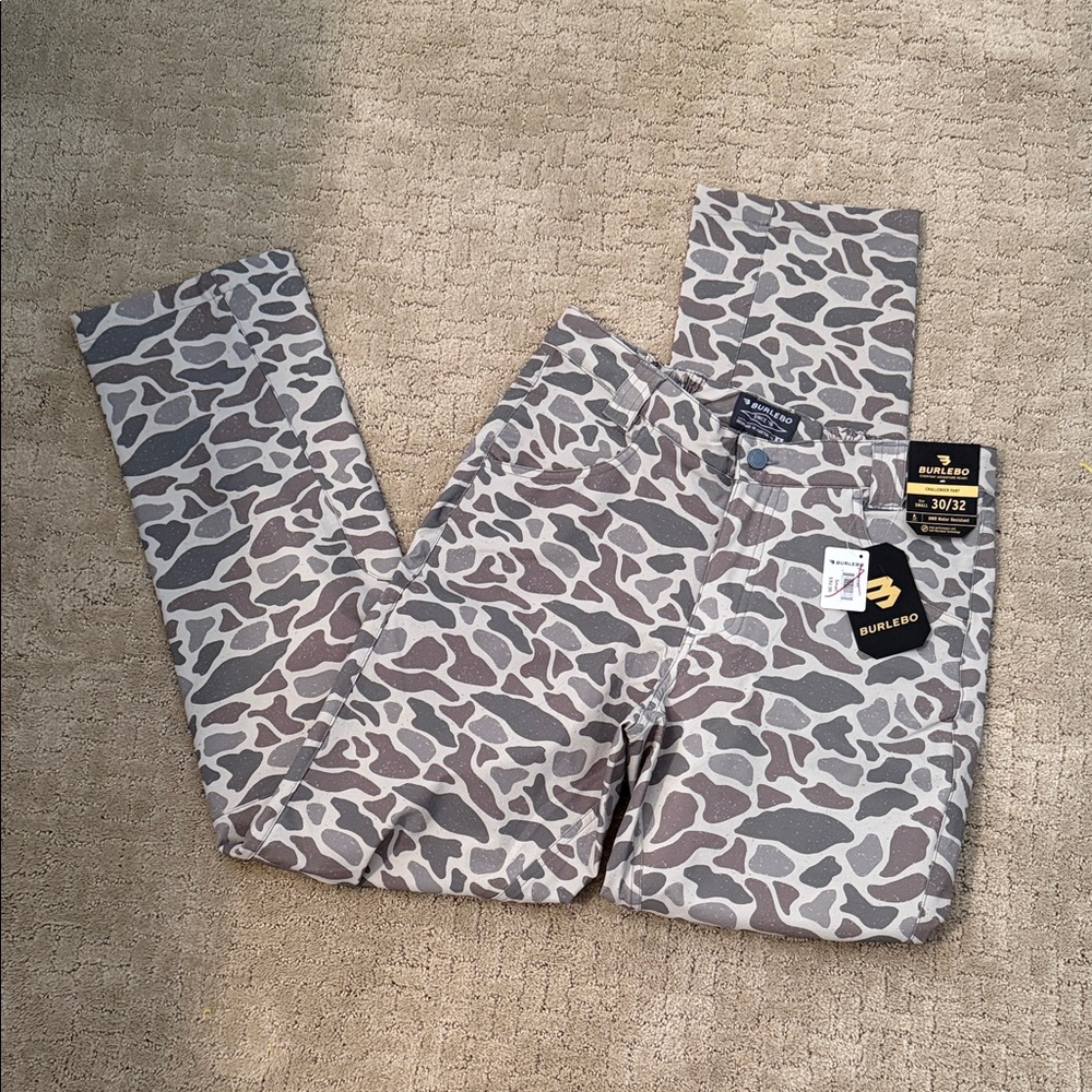 BURLEBO Men's Camouflage pants  in Gray and Cream